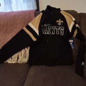 NFL Team Apparel New Orleans Saints Gray Hoodie Sweatshirt NWT Size M